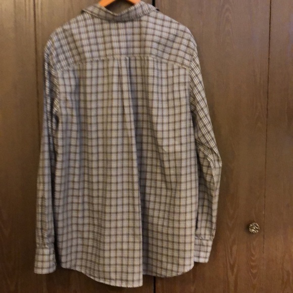 EDDIE BAUER XL TALL 100% COTTON BUTTON DOWN LONG SLEEVE PLAID SHIRT GREY - #393 - Picture 3 of 8